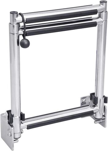White Water - 4 Step Telescoping Folding Transom Ladder | Marine 304 Stainless Steel Boat Ladder | Rear Entry | Corrosion Resistant Non-Slip Steps | Pontoon Swim Platform Mount | B00364 in Saudi Arabia