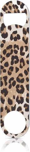 Animal Skin Texture Stainless Steel Bottle Opener Brown Black Beige Leopard Pattern Abstract Art Flat Beer Bottle Opener Keychain for Home Kitchen Bar Restaurant Party Birthday Gift in Kuwait