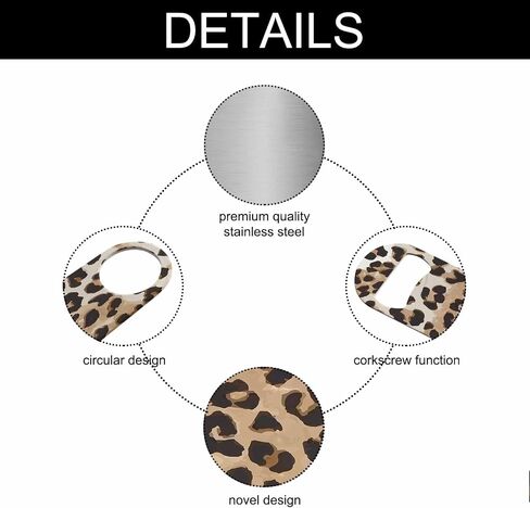 Animal Skin Texture Stainless Steel Bottle Opener Brown Black Beige Leopard Pattern Abstract Art Flat Beer Bottle Opener Keychain for Home Kitchen Bar Restaurant Party Birthday Gift in Kuwait