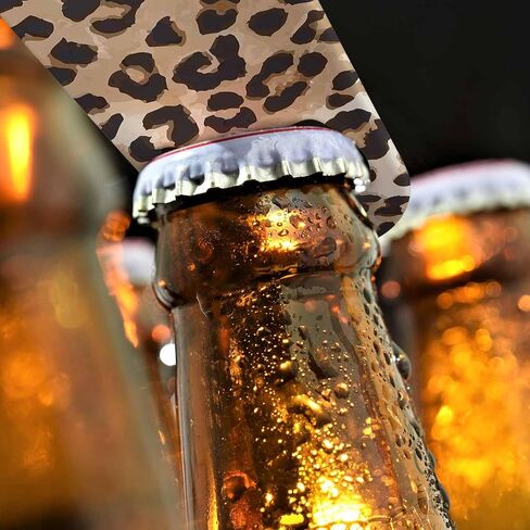 Animal Skin Texture Stainless Steel Bottle Opener Brown Black Beige Leopard Pattern Abstract Art Flat Beer Bottle Opener Keychain for Home Kitchen Bar Restaurant Party Birthday Gift in Kuwait