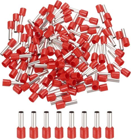 Meccanixity 250 pcs Ferrule Ferrule Costrical Wire Connectors محطات سلكية تجعيد الأسلاك مجموعة الموصل 10 AWG للمشاريع الكهربائية الصناعية الصناعية ، الأحمر in Saudi Arabia