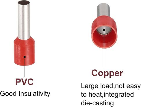 Meccanixity 250 pcs Ferrule Ferrule Costrical Wire Connectors محطات سلكية تجعيد الأسلاك مجموعة الموصل 10 AWG للمشاريع الكهربائية الصناعية الصناعية ، الأحمر in Saudi Arabia