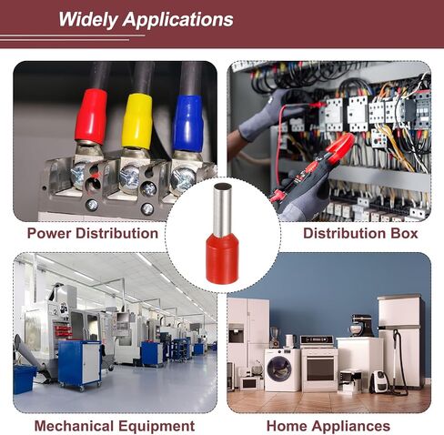 Meccanixity 250 pcs Ferrule Ferrule Costrical Wire Connectors محطات سلكية تجعيد الأسلاك مجموعة الموصل 10 AWG للمشاريع الكهربائية الصناعية الصناعية ، الأحمر in Saudi Arabia