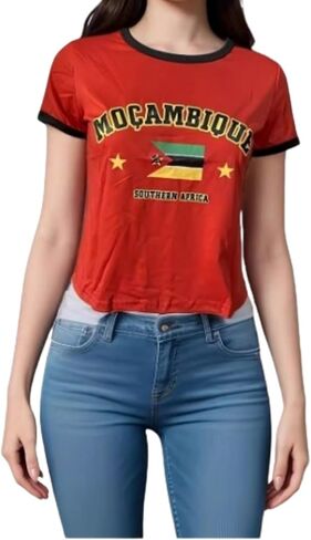OCUH Y2K Crop Top Vintage Mexico Graphic Baby Tees for Women Puerto Rico Shirt Slim Fit Jersey 2000s Summer Going Out Tops in Kuwait