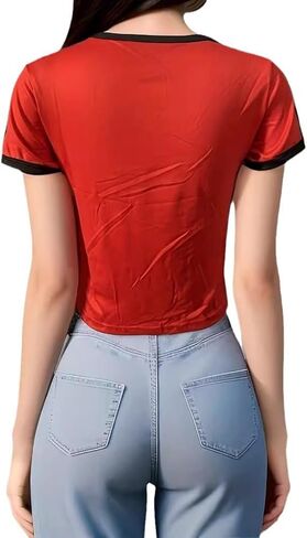 OCUH Y2K Crop Top Vintage Mexico Graphic Baby Tees for Women Puerto Rico Shirt Slim Fit Jersey 2000s Summer Going Out Tops in Kuwait