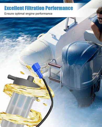 Fuel Filter w/Replaceable Cartridge and O-Ring Replace 6P3WS24A Cartridge Type Fuel Filter Compatible with YAMAHA F200 F225 F250 2006 Outboard Engine 6P3 24560 03 in Saudi Arabia