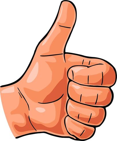 إبهام بسيط Up إيجابي علامة exoji رمز فينيل (2 "طويل ، وضحا) in Kuwait