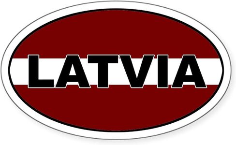 Cafepress latvia flag sticker sticker oval car sticker sticker in Saudi Arabia