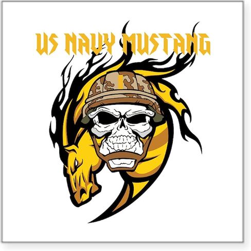 Cafepress US Navy Mustang Square Sticker 3 × 3 مربع مربع المصد شارات السيارة in Saudi Arabia