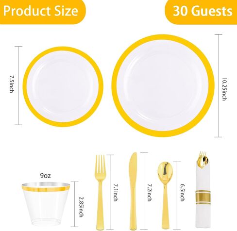 I00000 350 PCS لوحات بلاستيكية واضحة وسوداء ، مجموعة أدوات مائدة أسود ، تشمل 50 عشاءًا و 50 لوحة حلوى ، 50 كوبًا من البلاستي in Kuwait