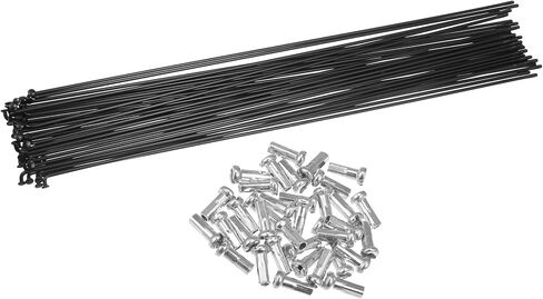 36pcs دراجة الكربون الفولاذ الكربون متحدث 14G دراجة يتحدث 288 ملم مع حلمات لمعظم التصميم الأنيق الأسود الدراجات in Saudi Arabia