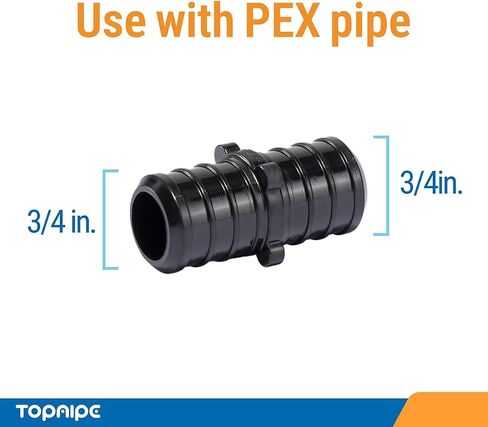 (حزمة من 10) Topaipe 3/4 بوصة PEX Poly Poly اقتران ، اقتران تجعيد PPSU للأنابيب ، تجهيزات السباكة ، تجهيزات التدفق الكامل بولي لأنابيب PEX ، ASTM F2159 in Kuwait