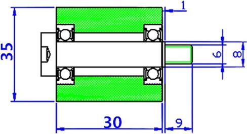 Power Transmission Products PU 698 Bearing 8x35x30mm Rubber-Coated Bearing Wheel for Sliding Doors Wear-Resistant Guide Wheel Ball Bearings(6Pcs) in Saudi Arabia