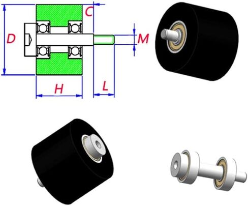 Power Transmission Products PU 698 Bearing 8x35x30mm Rubber-Coated Bearing Wheel for Sliding Doors Wear-Resistant Guide Wheel Ball Bearings(6Pcs) in Saudi Arabia