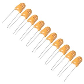 uxcell 3.3uf tantalum مكثف ، 50 فولت 2 دبوس المكثف الإلكتروليتيني الأصفر المكثف المكثف Tantalum Bead Capacitors 10pcs in Kuwait