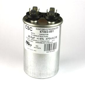 CSC Motor Run Capacitor ، 25UF 370VAC ، محمية داخليًا ، معدن ، 3.25 × 1.75 بوصة in Kuwait
