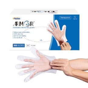قفازات واقية يمكن التخلص منها للدرع ، البلاستيك الصافي ، متعدد الاستخدامات ، 500 جهاز كمبيوتر/صندوق in Kuwait