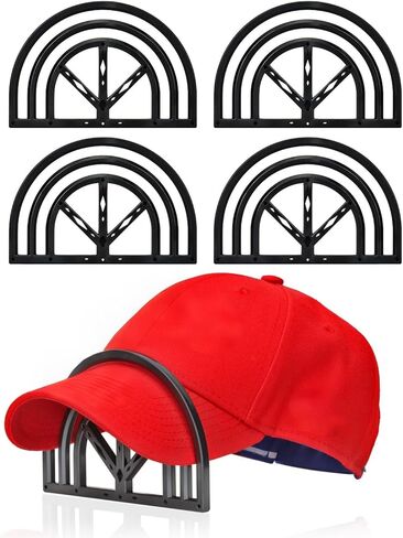 BRATEAYA Hat Brim Bender، أداة تشكيل فاتورة القبعة السهلة لقبعات البيسبول، منحنى القناع، شريط تقوس القبعة المثالي، أداة حافة منحنية للقبعات المسطحة، ملحقات القبعة للرجال، حزمة من 4 (أبيض) in Kuwait