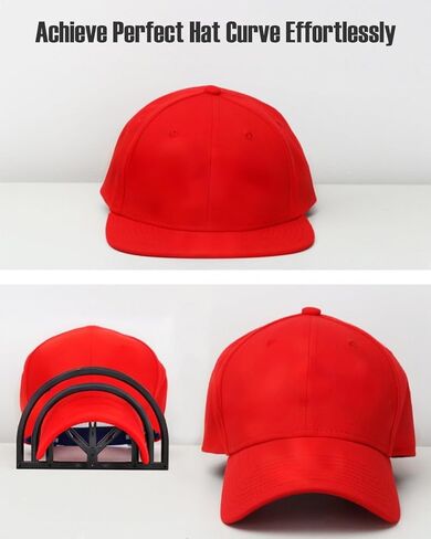 BRATEAYA Hat Brim Bender، أداة تشكيل فاتورة القبعة السهلة لقبعات البيسبول، منحنى القناع، شريط تقوس القبعة المثالي، أداة حافة منحنية للقبعات المسطحة، ملحقات القبعة للرجال، حزمة من 4 (أبيض) in Kuwait