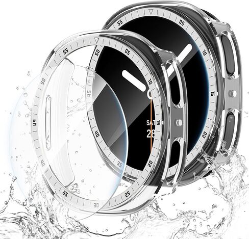 Case for Samsung Galaxy Watch 8 Screen Protector 40mm 44mm,Hard PC Cover+HD Anti-Fog Tempered Glass Waterproof Protective Film Full Protection Scale Bumper for Samsung Galaxy Watch 8 Case 40 44 mm in Kuwait