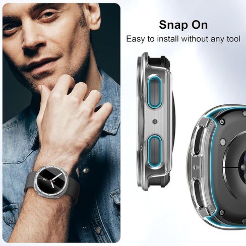 Case for Samsung Galaxy Watch 8 Screen Protector 40mm 44mm,Hard PC Cover+HD Anti-Fog Tempered Glass Waterproof Protective Film Full Protection Scale Bumper for Samsung Galaxy Watch 8 Case 40 44 mm in Kuwait