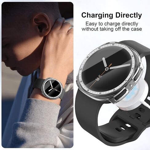 Case for Samsung Galaxy Watch 8 Screen Protector 40mm 44mm,Hard PC Cover+HD Anti-Fog Tempered Glass Waterproof Protective Film Full Protection Scale Bumper for Samsung Galaxy Watch 8 Case 40 44 mm in Kuwait