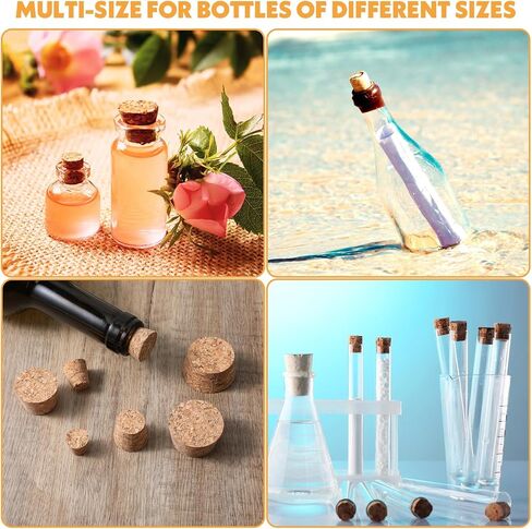 30pcs Cork Stoppers ، 6 أحجام ، فلين للزجاجات ، سدادة زجاجة الفلين المدببة الخشبية لمشاريع DIY ، ختم محكم الإغلاق ، زجاجات النبيذ in Kuwait