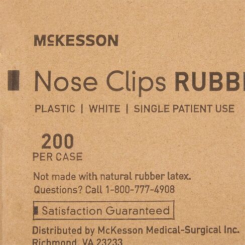 McKesson Nose Clips - Disposable, Plastic and Rubber, White, for Spirometry Testing - Comfortable Fit for All Sizes, 200 Count, 1 Pack in Saudi Arabia