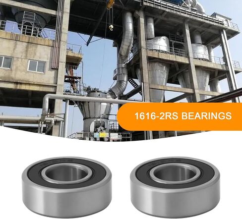 10Pcs 1616-2RS Bearings Deep Groove Ball Bearings Double Sealed Industrial Bearings for Electrical Instrument Equipment, 1/2 Inch x1-1/8 Inch x 3/8 Inch in Saudi Arabia