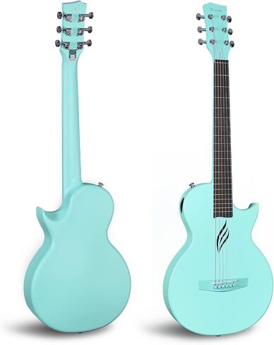 Carbon Fiber Nova Go Enya Travel Acoustic Guitar | 1/2 Size Lightweight Moisture-Proof Guitara | Adult & Beginner Portable Guitar with Gig Bag & Accessories (Black) in Saudi Arabia