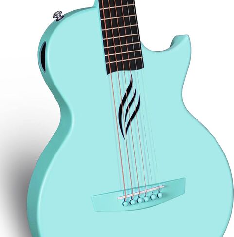 Carbon Fiber Nova Go Enya Travel Acoustic Guitar | 1/2 Size Lightweight Moisture-Proof Guitara | Adult & Beginner Portable Guitar with Gig Bag & Accessories (Black) in Saudi Arabia