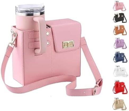محفظة حقيبة Crossbody لكأس ستانلي 2025 حامل زجاجة ماء محمول جديد في الهواء الطلق مع حزام كتف قابل للتعديل in Kuwait