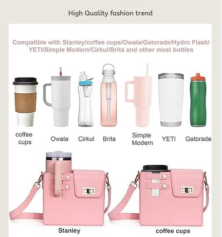 محفظة حقيبة Crossbody لكأس ستانلي 2025 حامل زجاجة ماء محمول جديد في الهواء الطلق مع حزام كتف قابل للتعديل in Kuwait