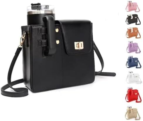 محفظة حقيبة Crossbody لكأس ستانلي 2025 حامل زجاجة ماء محمول جديد في الهواء الطلق مع حزام كتف قابل للتعديل in Kuwait