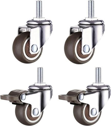 Caster Wheels Office Chair Screw Desk Wheelchair Accessories Gaming Sitting Wheel Furniture 4Pcs(2 Swivel 2 Brake,2 inch) in Kuwait