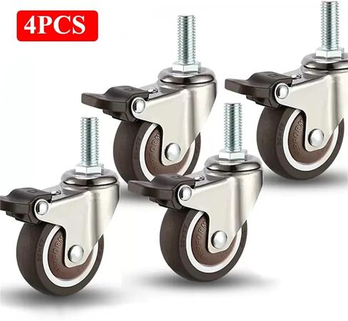 Caster Wheels Office Chair Screw Desk Wheelchair Accessories Gaming Sitting Wheel Furniture 4Pcs(2 Swivel 2 Brake,2 inch) in Kuwait
