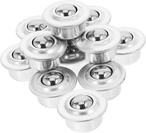 Magiclulu 12pcs من الفولاذ المقاوم للصدأ الكرة المثبتة على محامل نقل قاعدة للحركة السلسة جميع الاتجاهات للأثاث والمعدات الفضة in Saudi Arabia