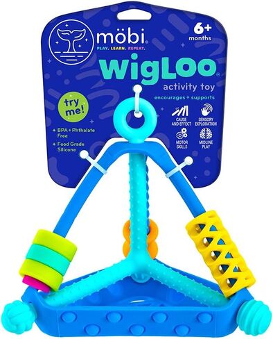 Mobi Peeka Activity Toy - Tummy Time Baby Mirror, Food Grade Silicone Montessori Toys, Shatterproof Mirror for Babies, BPA and Phthalate Free - for 0-6 Months Newborns and Up in Saudi Arabia