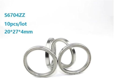 10pcs/lot S6704ZZ S6704 ZZ 20x27x4mm ABEC-5 Thin Wall Stainless Steel Deep Groove Ball Bearing 20 * 27 * 4mm 6704 6704ZZ in Saudi Arabia