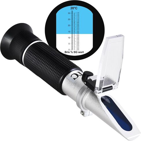 Portable Brix Refractometer with ATC, High Precision Dual Scale Brix Meter Specific Gravity SG Wort 1.000-1.130 & Brix 0-32%, Accurate Sugar Level Tester in Wine Making, Beer Brewing, Home Brew Kit in Saudi Arabia