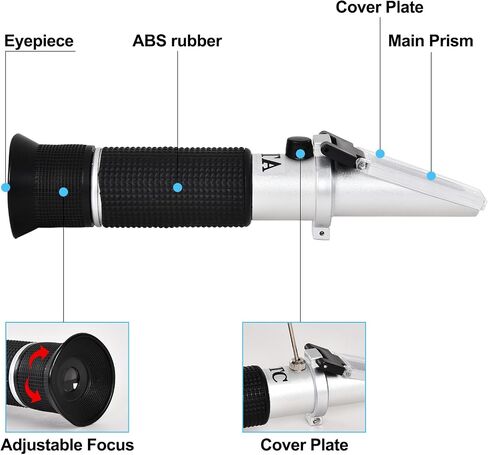Portable Brix Refractometer with ATC, High Precision Dual Scale Brix Meter Specific Gravity SG Wort 1.000-1.130 & Brix 0-32%, Accurate Sugar Level Tester in Wine Making, Beer Brewing, Home Brew Kit in Saudi Arabia