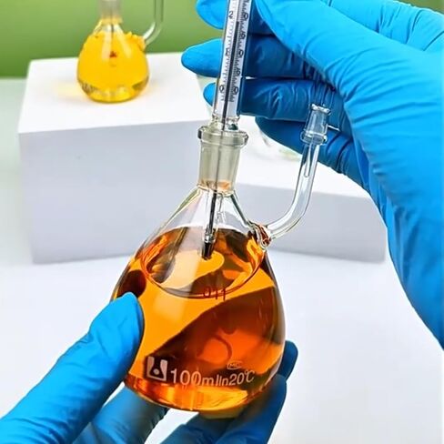 Pycnometer الزجاج المختبري مع مقياس حرارة الزجاج الزجاجي المحدد جاذبية زجاجة المختبر من أجل تحديد مختبرات كثافة السائل (10 مل) in Kuwait