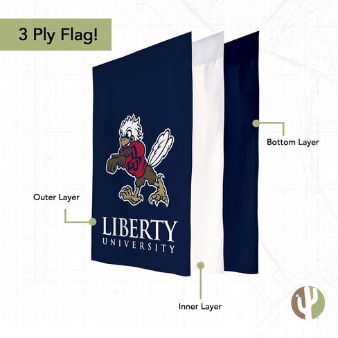 Desert Cactus Liberty University LU Garden Flag – 19 x 12 inch Liberty Flames Banner, For Outdoor Display and Events (Design D) in Saudi Arabia