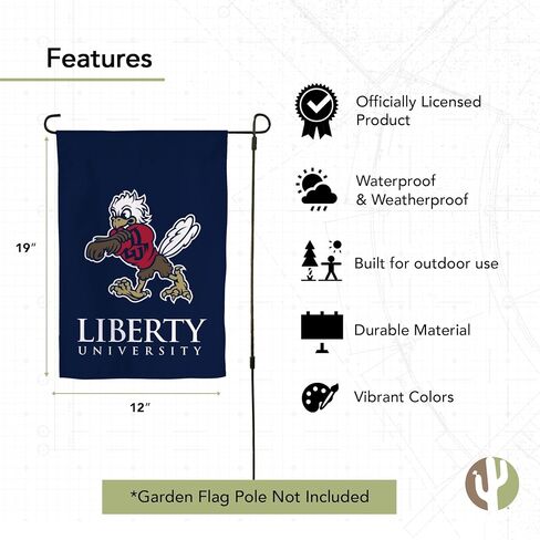 Desert Cactus Liberty University LU Garden Flag – 19 x 12 inch Liberty Flames Banner, For Outdoor Display and Events (Design D) in Saudi Arabia