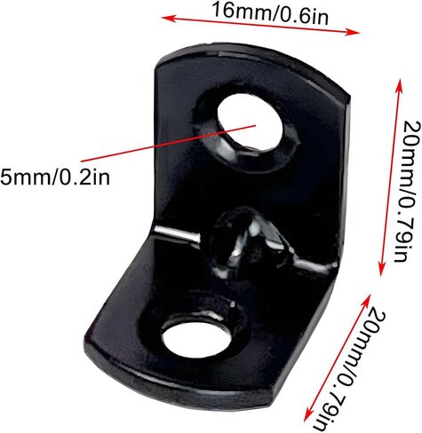 40PCS L Bracket Corner Brace Shelf Brackets 90 Degree Right Angle Bracket Black Thickening Steady Metal Corner Brackets with 80PCS Screws for Wood Cabinets Wardrobes Shelves Bookshelves Sofas Beds in Kuwait