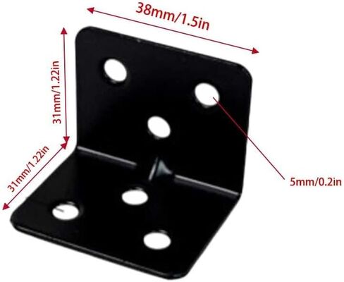 40PCS L Bracket Corner Brace Shelf Brackets 90 Degree Right Angle Bracket Black Thickening Steady Metal Corner Brackets with 80PCS Screws for Wood Cabinets Wardrobes Shelves Bookshelves Sofas Beds in Kuwait