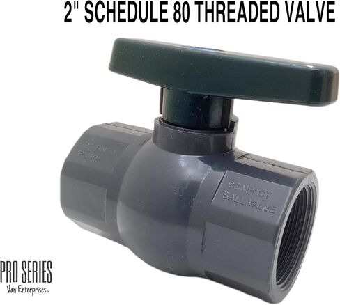 2 "Pro Series PVC Ball Valve. الجدول 80. المنفذ الكامل ، صمام كرة مثمن مضغوط in Kuwait