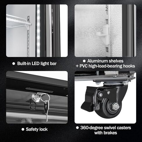 6.5 Cu.ft Beverage Beverage Beverage Door Glass Door مستقيم مع عرض ثلاجة مع أرفف قابلة للتعديل وضوء LED لمكتب متجر مطعم Store Store in Saudi Arabia