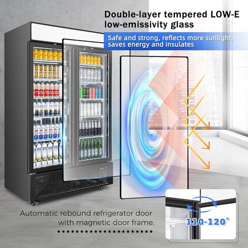 6.5 Cu.ft Beverage Beverage Beverage Door Glass Door مستقيم مع عرض ثلاجة مع أرفف قابلة للتعديل وضوء LED لمكتب متجر مطعم Store Store in Saudi Arabia