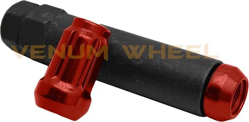 24 Pc Red M12x1.5 Tuner 6 Spline Lug Nuts with Locking Feature+ Two Removal Socket Keys | Fits Toyota Lexus PreRunner FJ Cruiser 4Runner in Saudi Arabia
